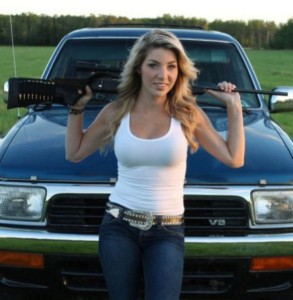 The gun page chick with rifle