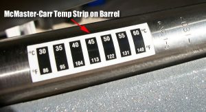 Monitor Barrel Heat in Summertime with Stick-On Temp Strips