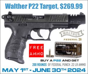 DEAL: Walther .22 LR P22 Target Pistol with FREE Federal Ammo
